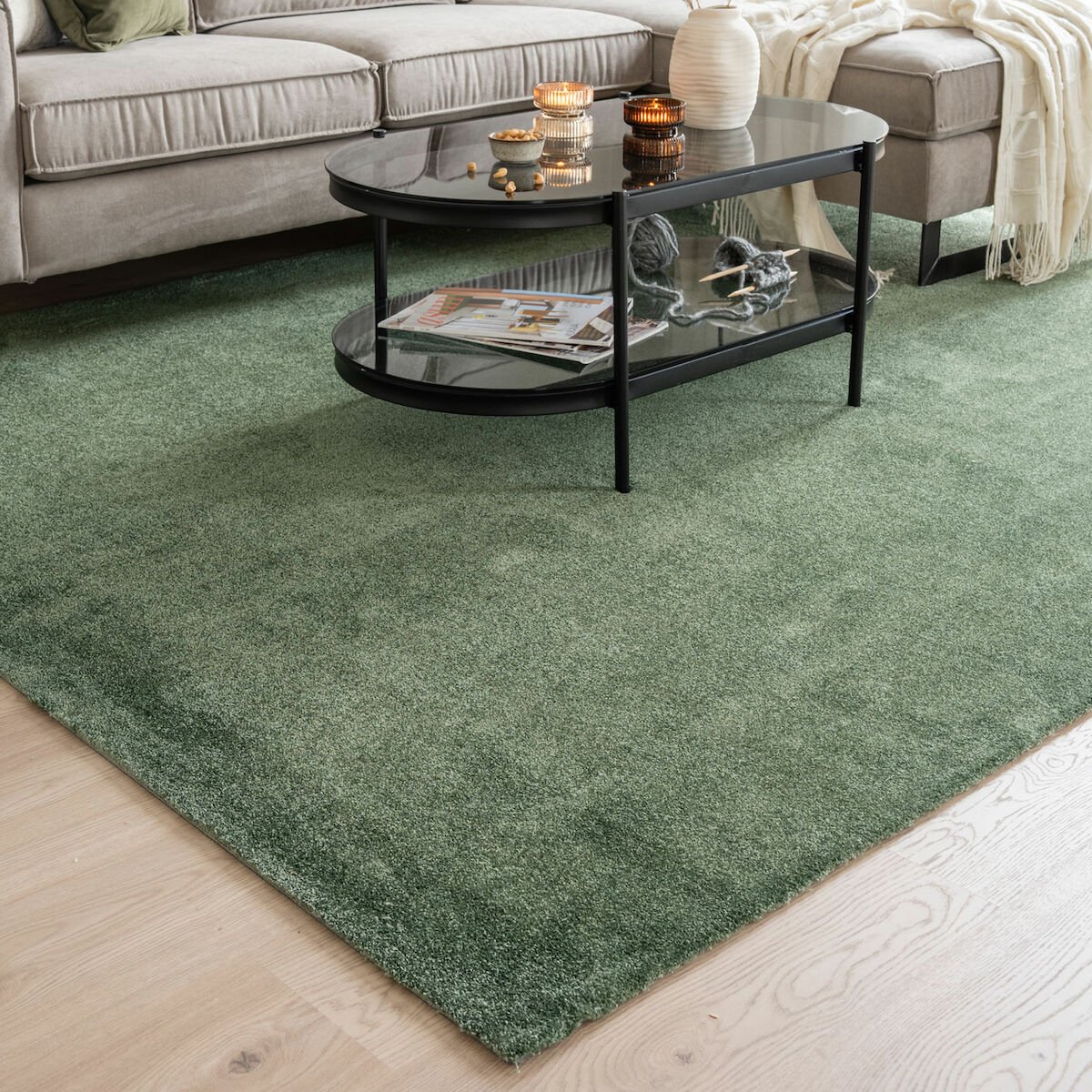 VM Carpet Hattara matto kantattu 160x230 cm tummanvihreä