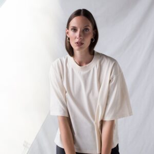 Oversized Boxy T-Paita Ekru