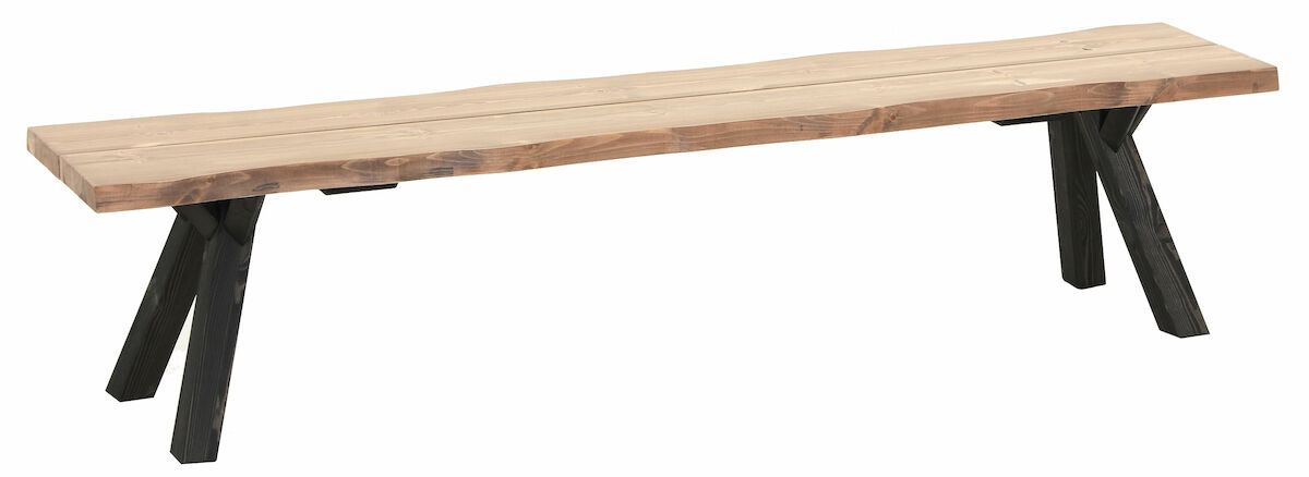 Lana terassipenkki 200 cm antiikkipetsattu/musta