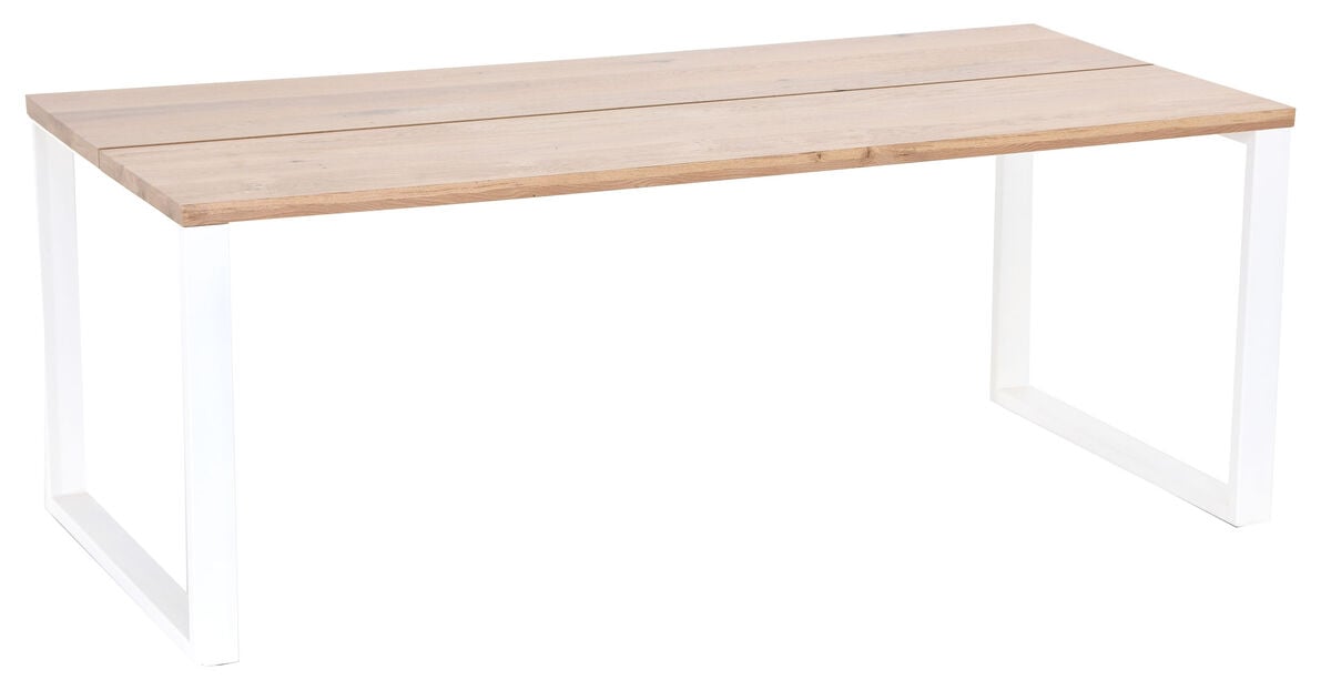 Manner tammi lankkupöytä 230x90 cm lakattu tammi/valkoinen