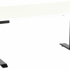 Office sähköpöytä 160x80 cm valkoinen musta jalka