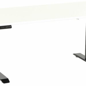 Office sähköpöytä 115x67 cm valkoinen musta jalka