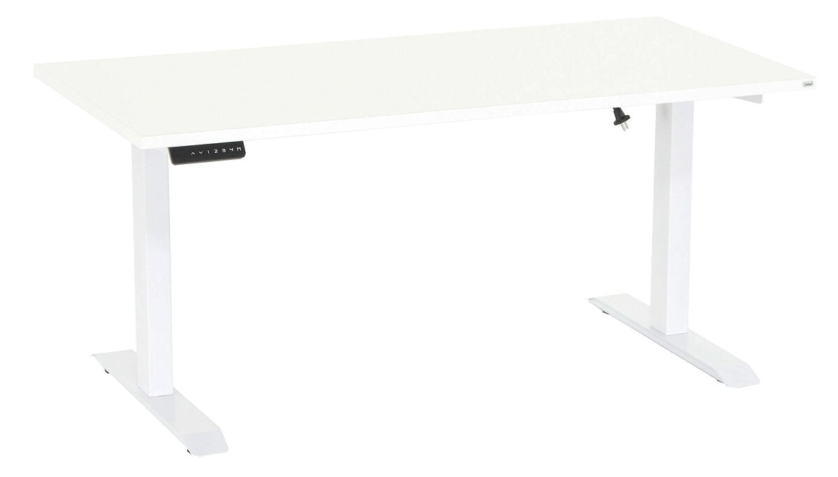 Office sähköpöytä 120x70 cm valkoinen valkoinen jalka