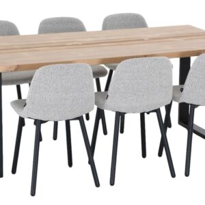 Seela-Cosy 6-hengen ruokailuryhmä antiikkipetsattu/vaalea beige