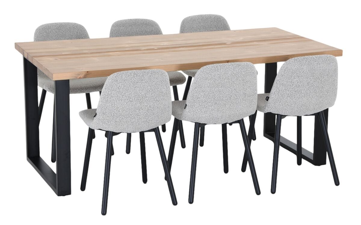 Seela-Cosy 6-hengen ruokailuryhmä antiikkipetsattu/vaalea beige