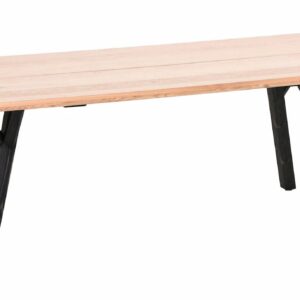 Tikli tammi lankkupöytä 195x90 cm lakattu tammi kansi, musta mänty jalka