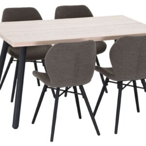 Veini-Keto 4-hengen ruokailuryhmä valkolakattu tammi/musta/taupe Monza