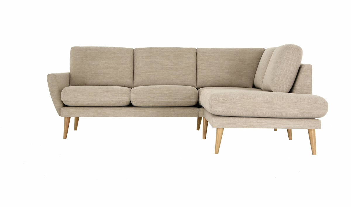 Viive avokulmasohva oikea vaalea beige Naomi 42, jalat 50100 tammi