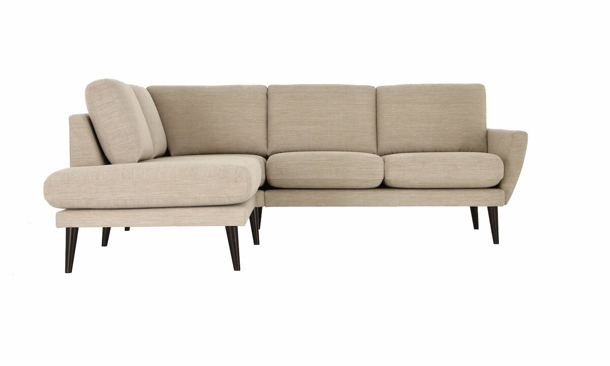 Viive avokulmasohva vasen vaalea beige Naomi 42, jalat 50100 musta