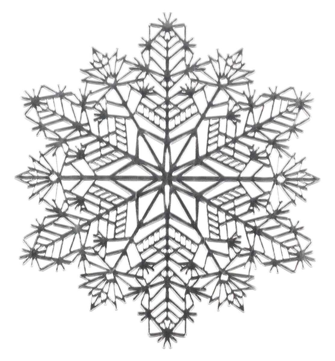 Winteria Snowflake tabletti Ø38 cm hopea