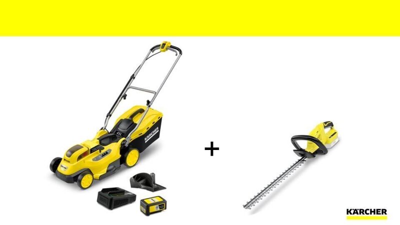 Kärcher Akkuruohonleikkuri LMO 18V-36cm + akkupensasleikkuri HGE 18-45