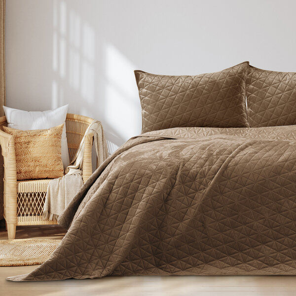 AmeliaHome Laila -päiväpeite, ruskea 170x270