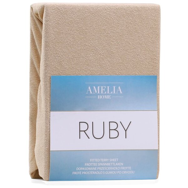 AmeliaHome Ruby -muotoonommeltu lakana, beige