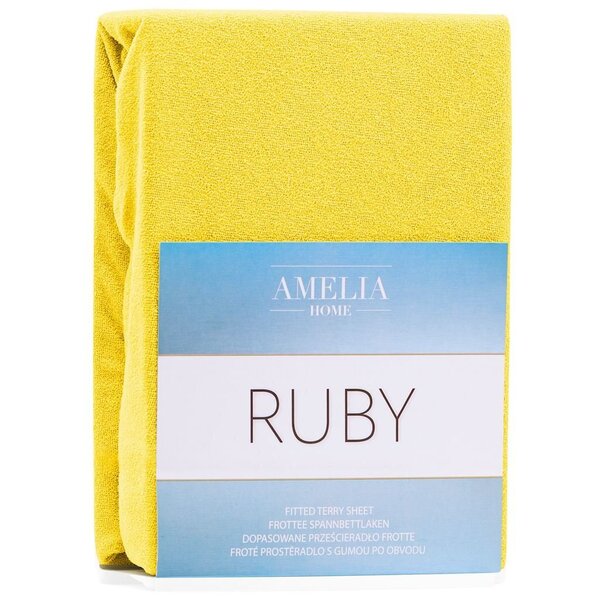 AmeliaHome Ruby -muotoonommeltu lakana, keltainen