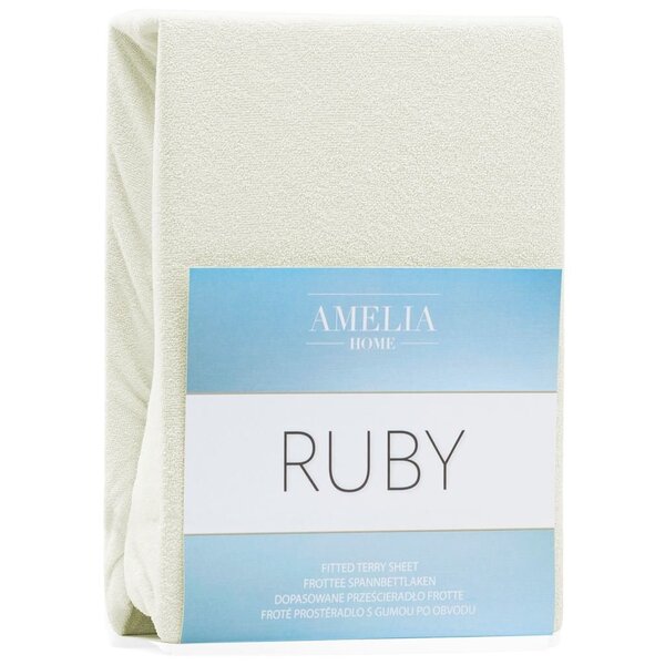 AmeliaHome Ruby -muotoonommeltu lakana, luonnonvalkoinen