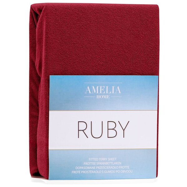 AmeliaHome Ruby -muotoonommeltu lakana, t.punainen