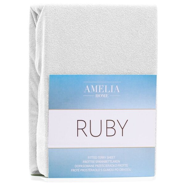 AmeliaHome Ruby -muotoonommeltu lakana, valkoinen