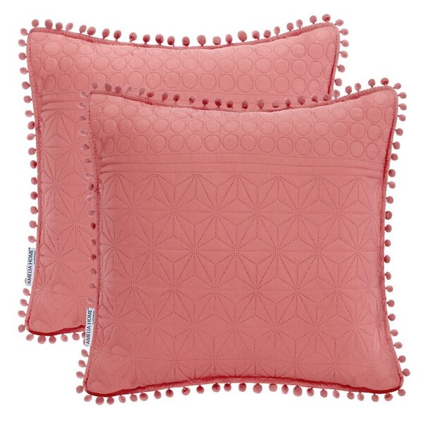 AmeliaHome tikattu tyynyliina tupsuilla Meadore, 45x45 cm, 2 kpl.