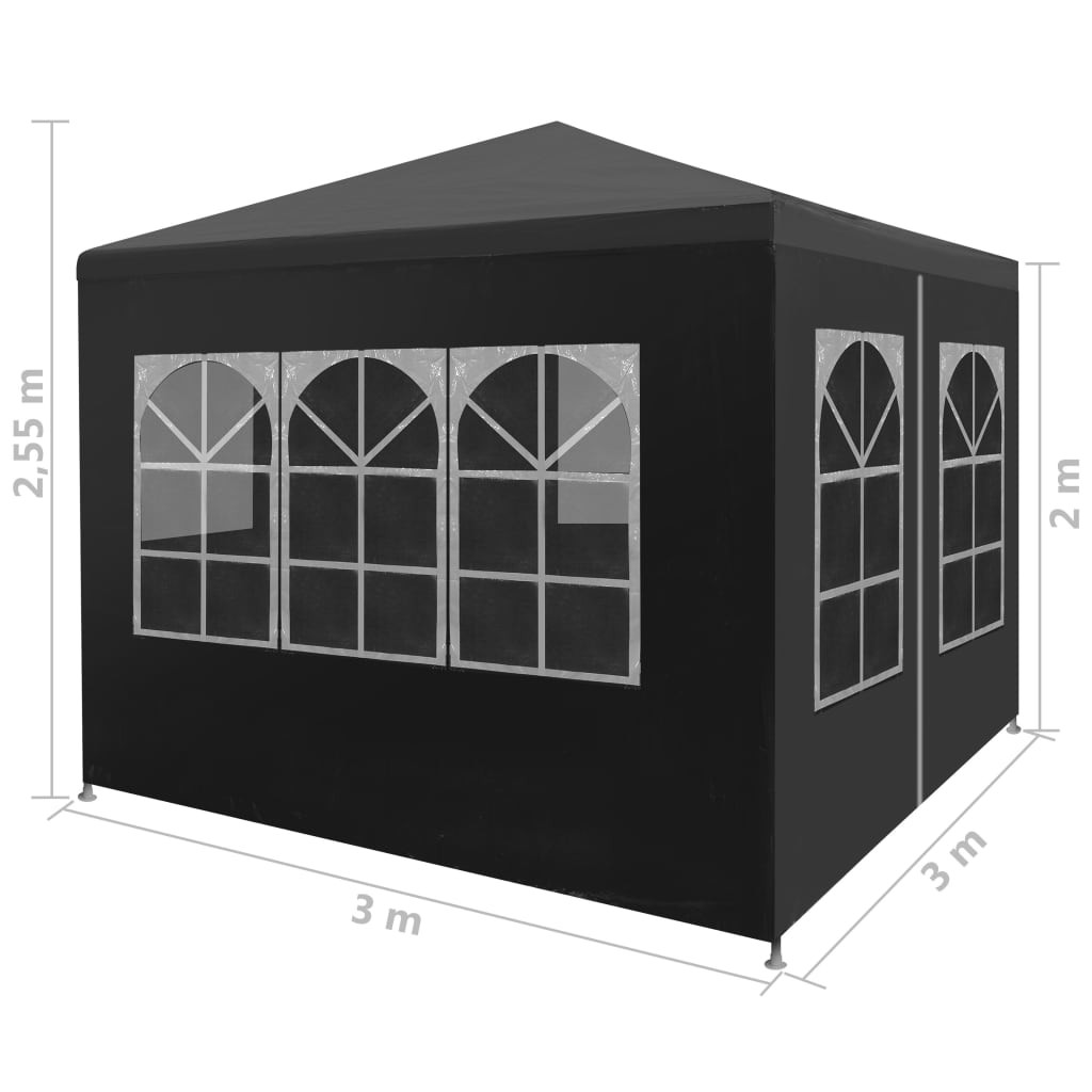Juhlateltta 3x3 m antrasiitti - Antrasiitti