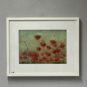 Taulu Ah les Coquelicots sekatekniikkateos Nadine Neesen