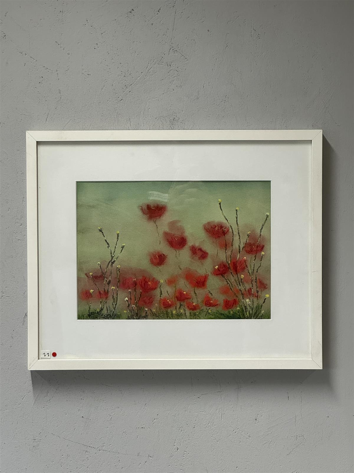 Taulu Ah les Coquelicots sekatekniikkateos Nadine Neesen