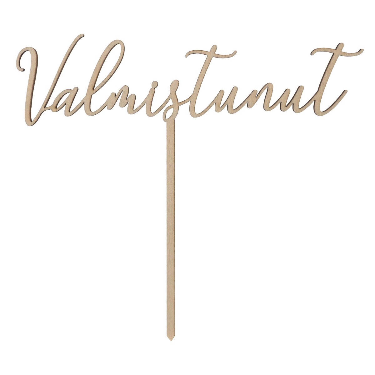 Puinen kakkukoriste - Valmistunut, koivu, 16cm