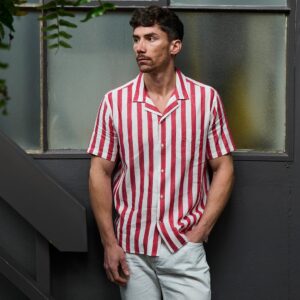 Orto Linen Shirt Short Red