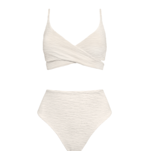 Jacquard Lin + Skyline High Bikini Set Cream