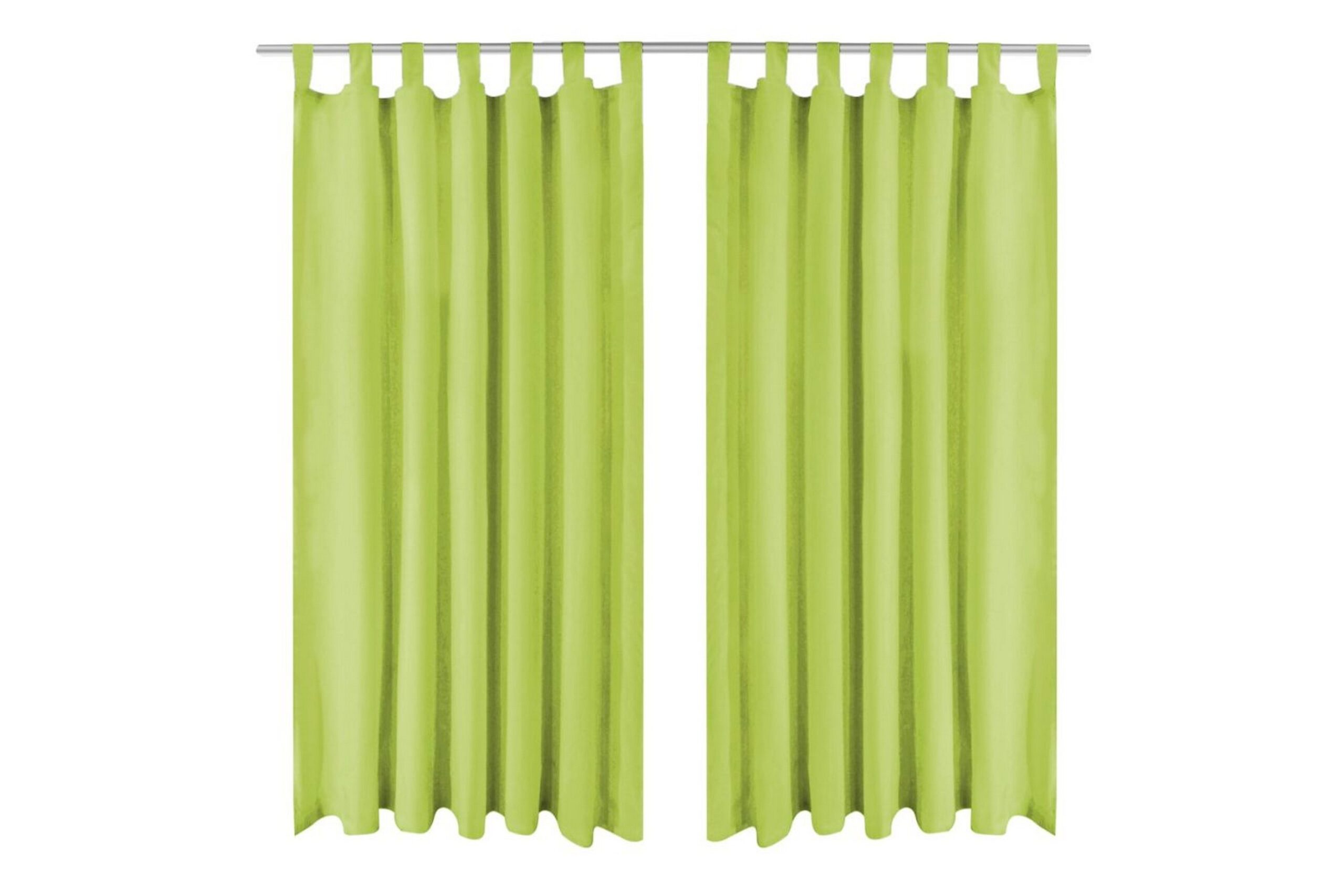 Mikro-satiiniverhot silmukoilla 2 kpl 140x225 cm Vihreä - Vihreä