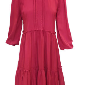 Voile Viskoosi Midimekko Magenta Punainen