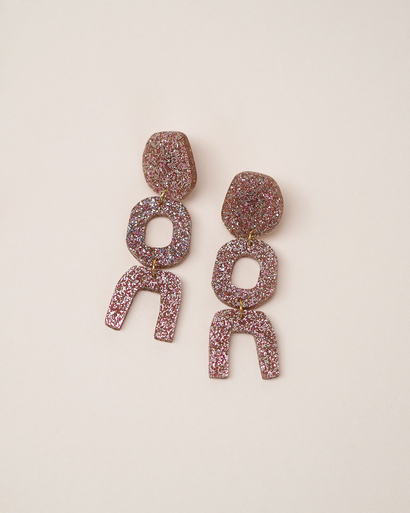 Rosulikka Elle korvakorut - Vaaleanpunainen glitter