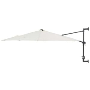 Seinäkiinnitteinen aurinkovarjo metallitangolla 300cm hiekka - Beige