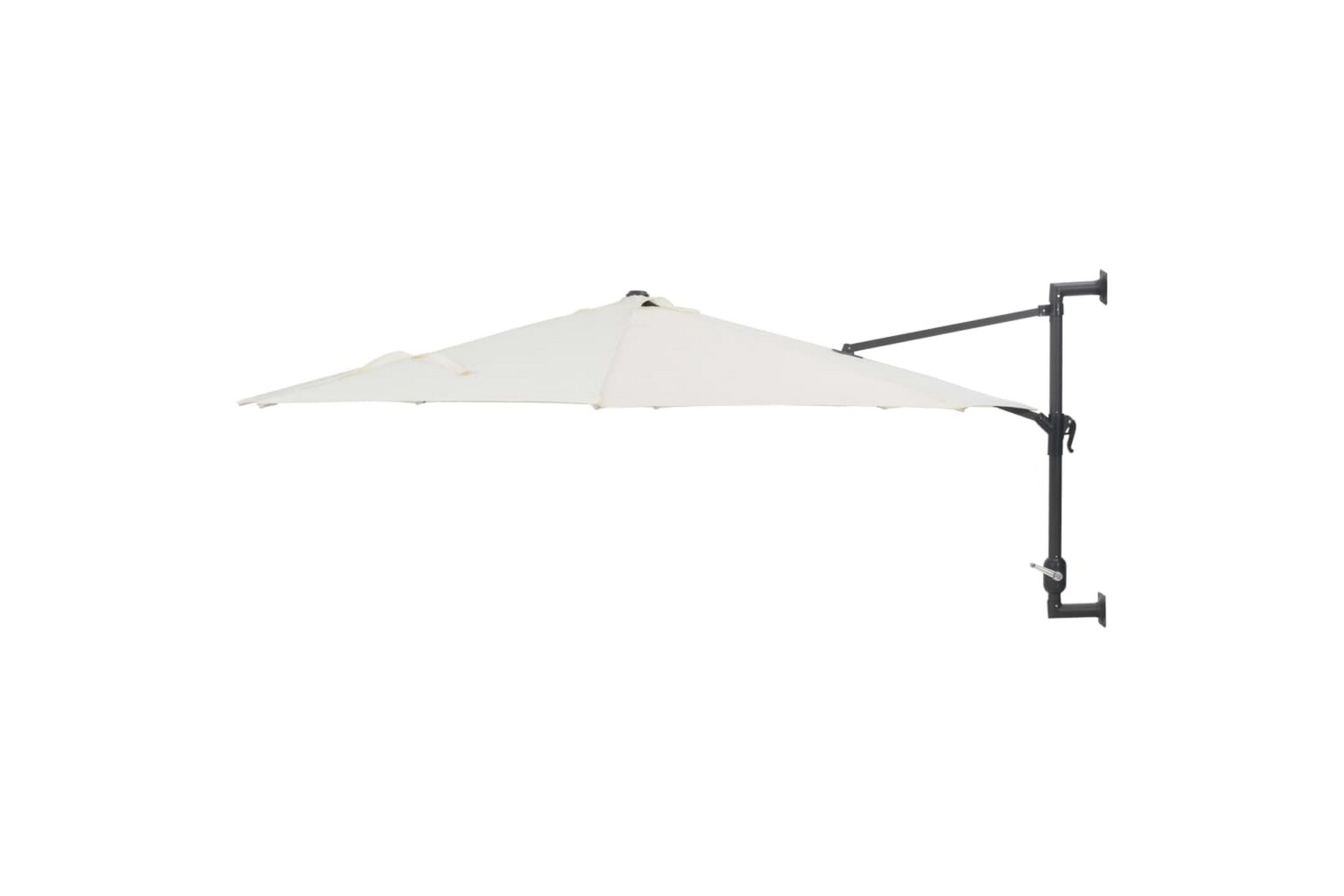 Seinäkiinnitteinen aurinkovarjo metallitangolla 300cm hiekka - Beige