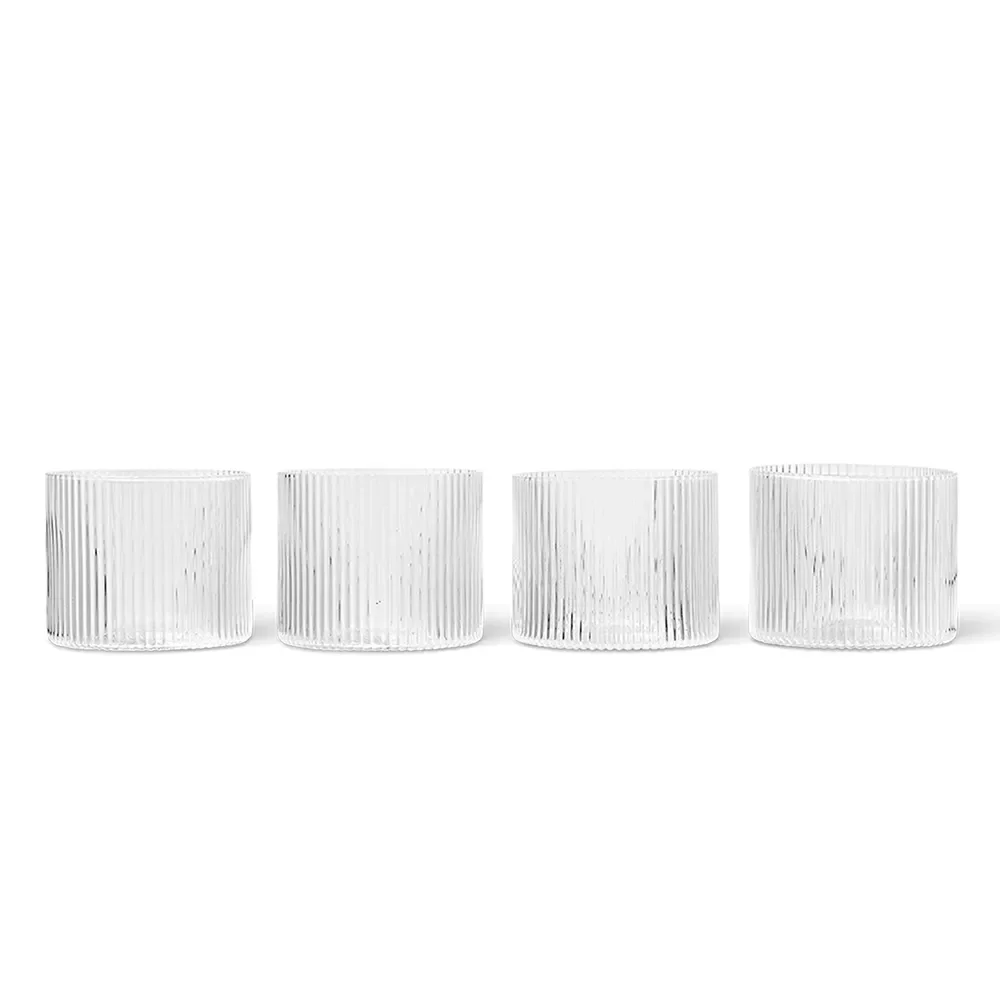 Ferm Living, Ripple Matala lasi 4-pack - Clear