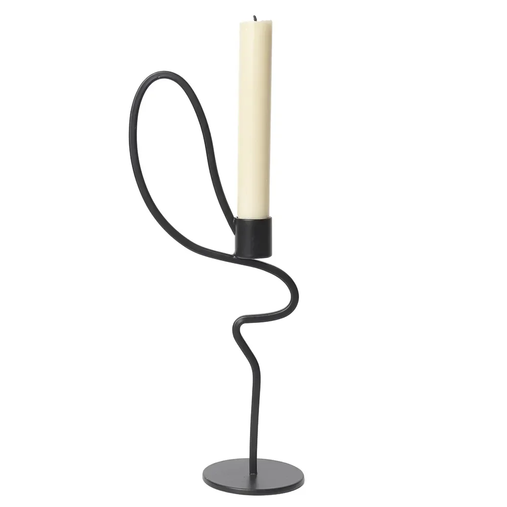 Ferm Living, Valse Kynttilänjalka korkea Black