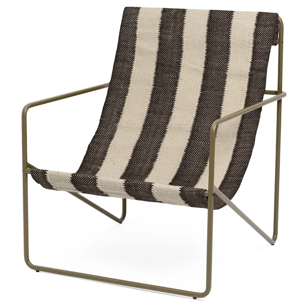 Ferm Living, Desert Lounge Fåtölj Olive/Off-white/Chocolate
