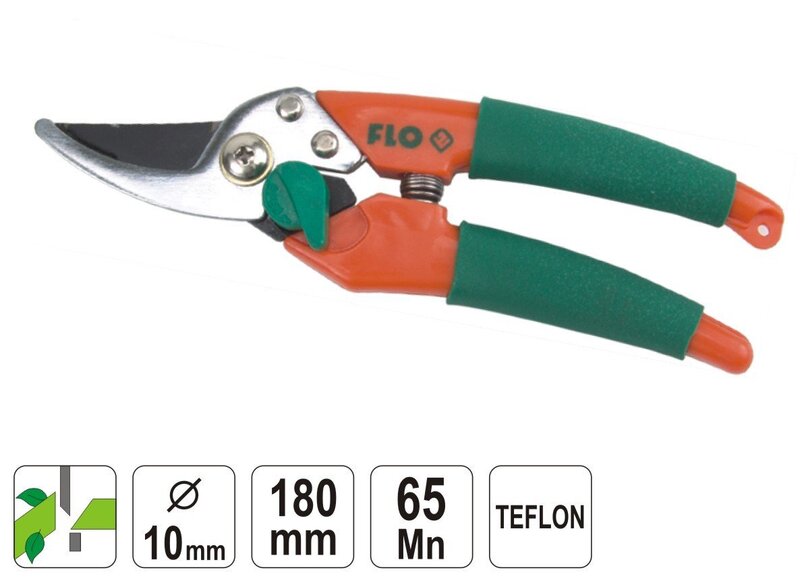 Flo Yleiskäyttöiset teflonista valmistetut oksasakset 180 mm (99202)