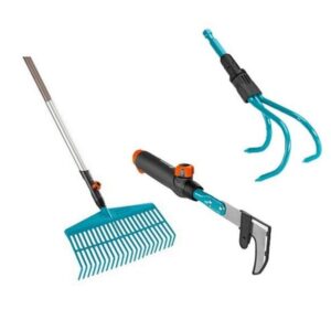 Gardena harava + möyhennin + saumakaavin + varsi 130 cm