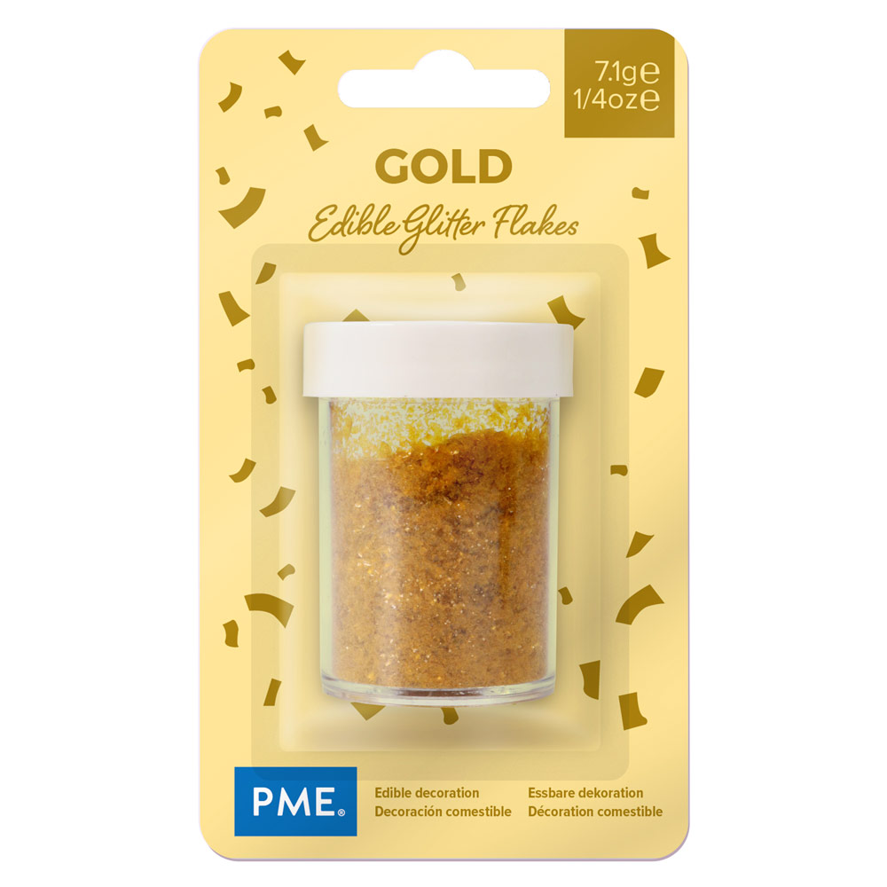 Syötävät glitterhiutaleet - Kulta, 7,1g