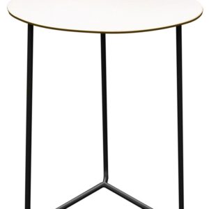 Grythyttan Stålmöbler, Pöytä High Tech 60 valkoinen laminaatti / musta runko Ø 60 cm Grythyttan Stålmöbler