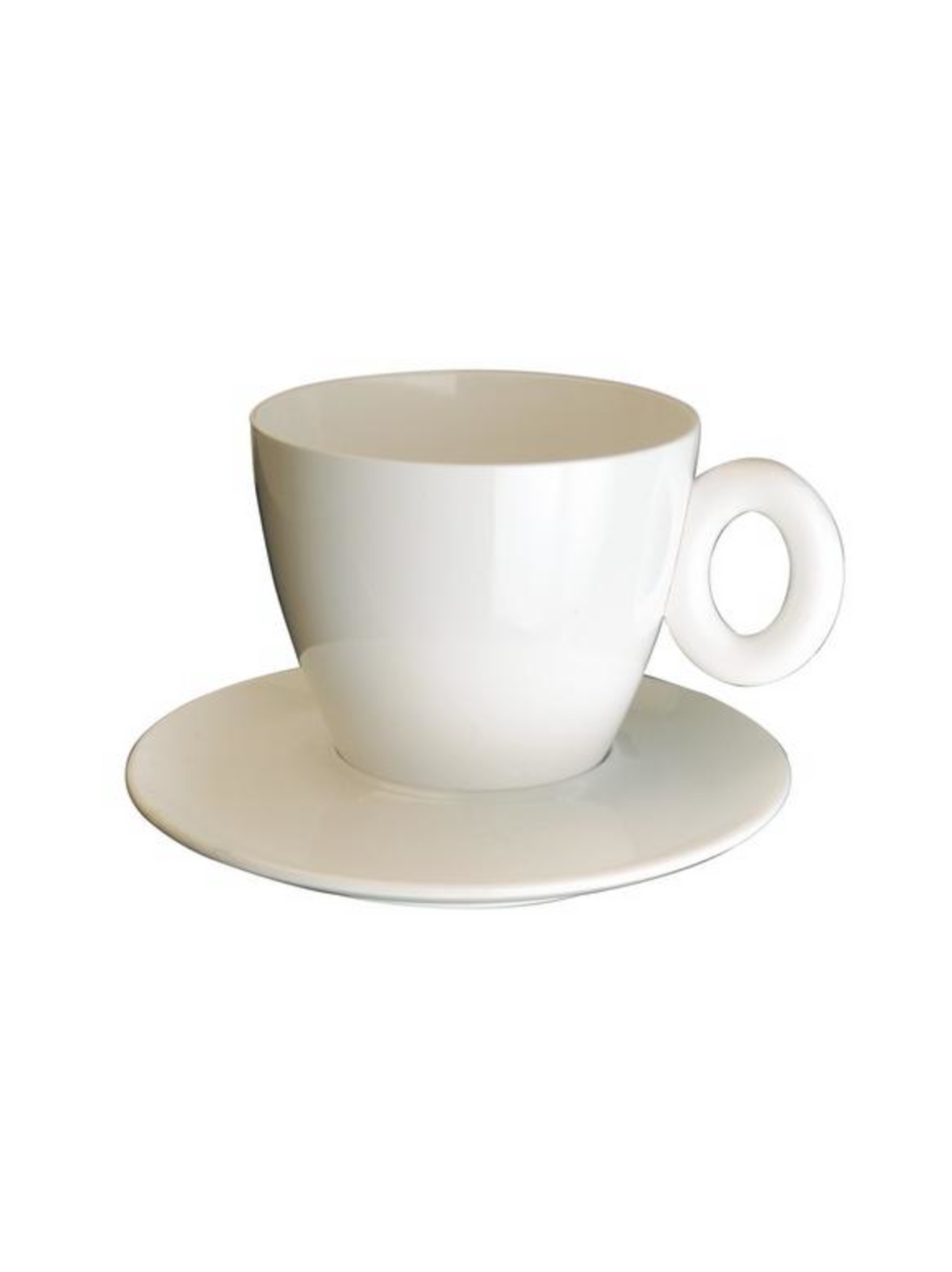 Policarbonato-espressokuppi ja aluslautanen