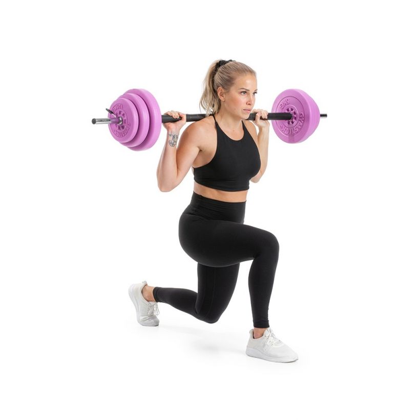 Gymstick Pump Set 20kg - pinkki levypainosetti