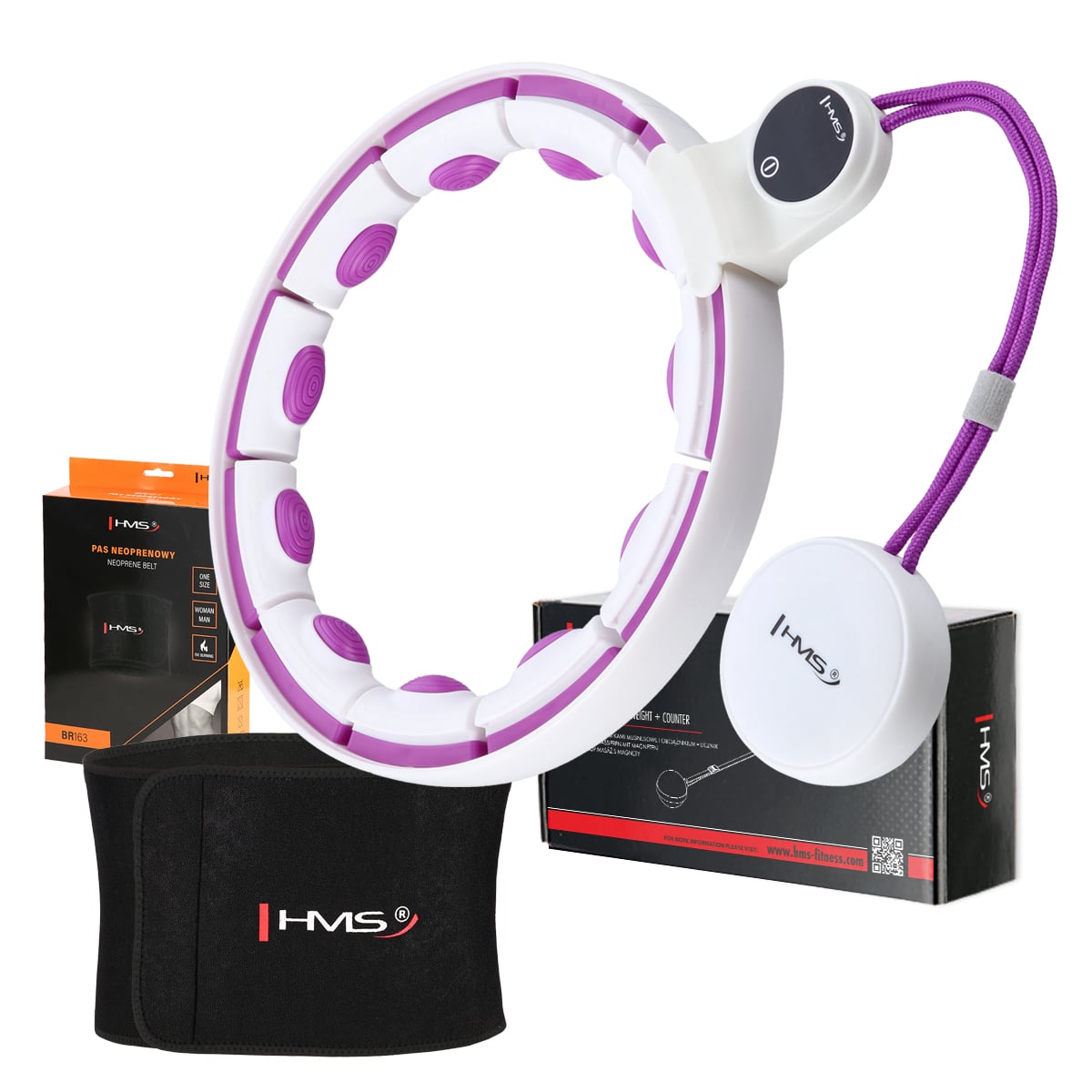 Turkoosi HMS Hula Hoop painolla, laskurilla ja slimming belt-vyöllä HHM17