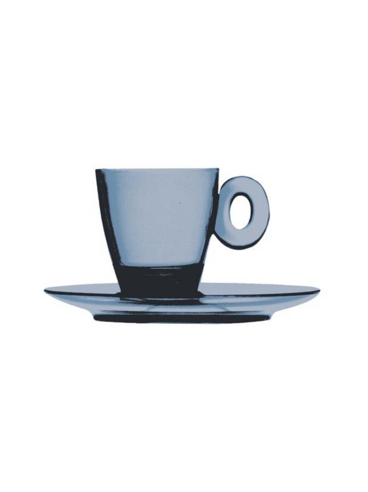 Policarbonato-espressokuppi ja aluslautanen