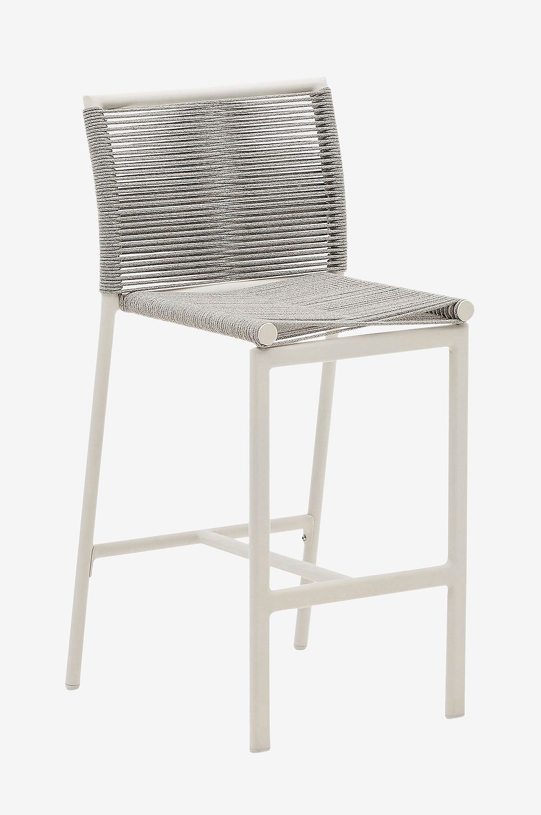 Culip-ulkoilujakkara köysinarusta ja valkoisesta alumiinista, 65 cm.