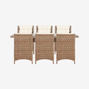 Puutarhan ruokailusetti 6 istuinta W/Cushion kanssa
