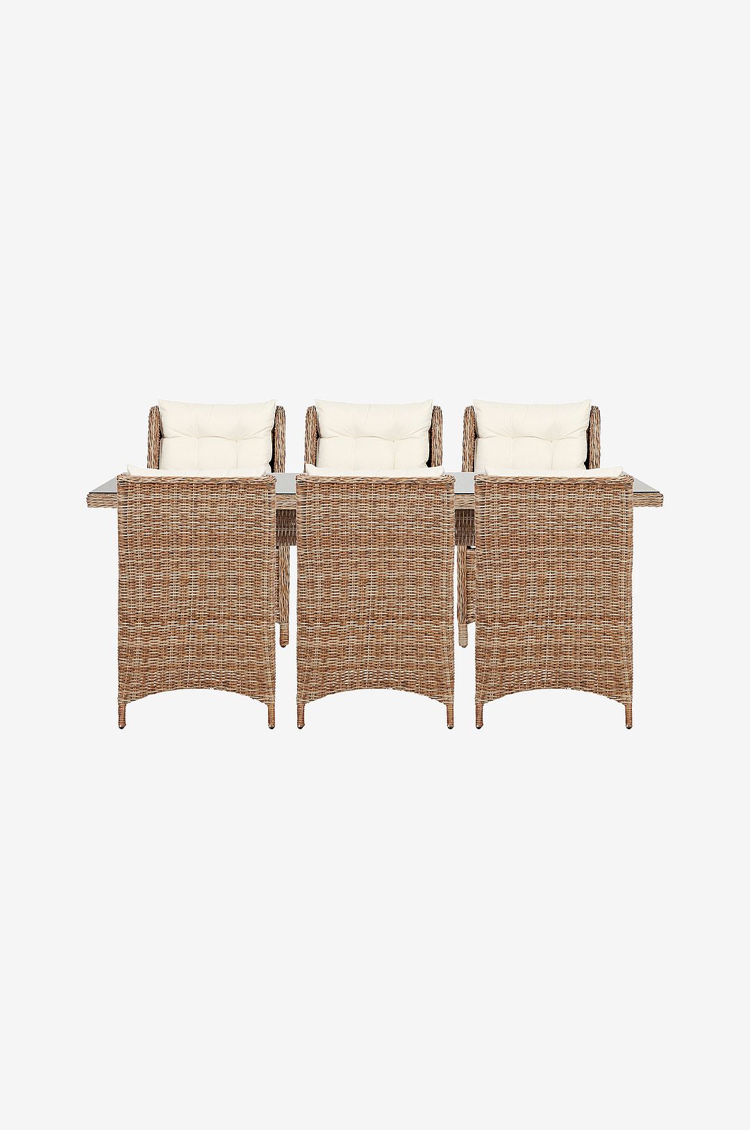 Puutarhan ruokailusetti 6 istuinta W/Cushion kanssa
