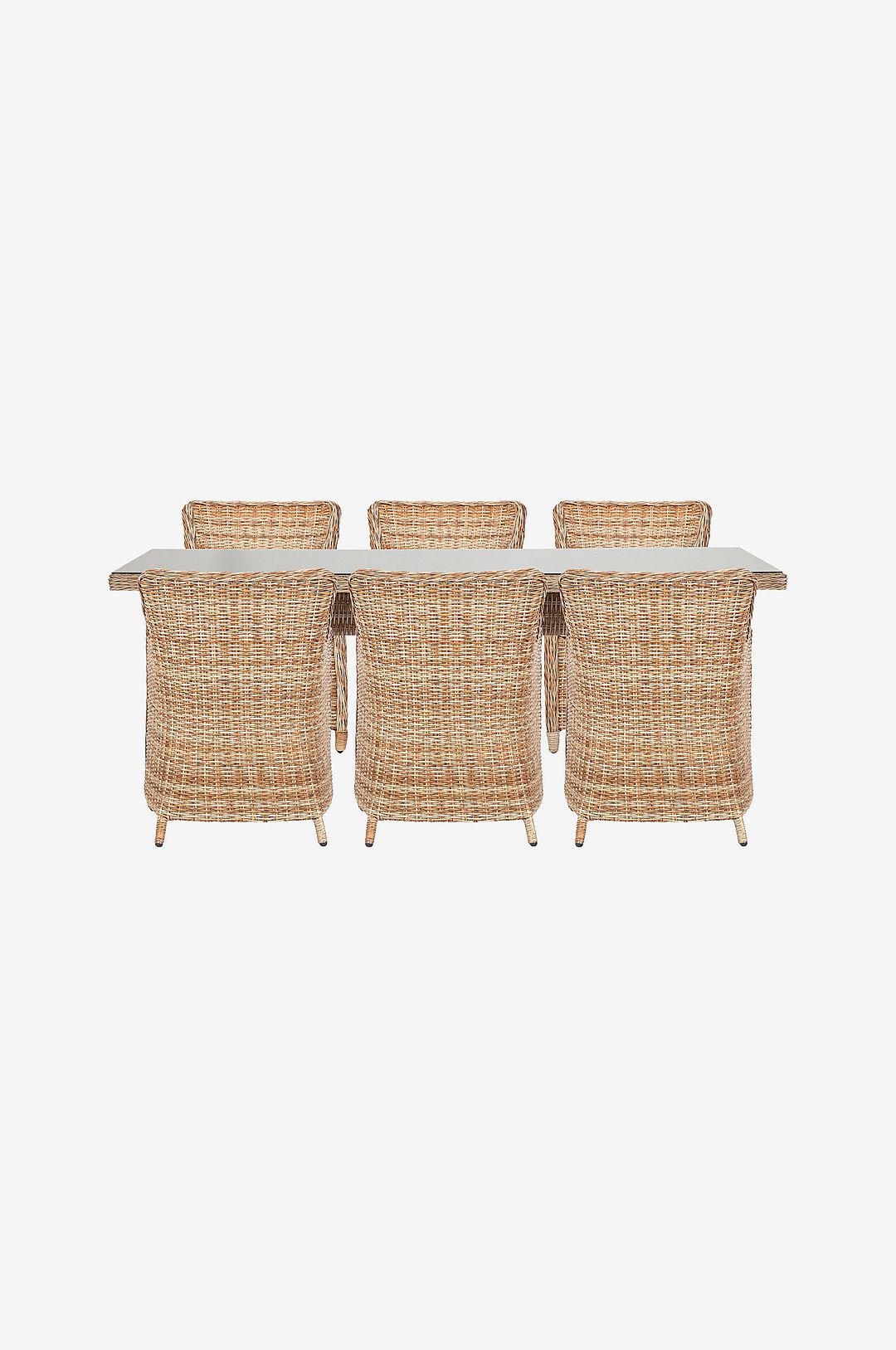 Puutarhan ruokailusetti 6 istuinta w/cushion kanssa
