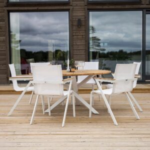 Matgrupp Molle och 6st Molle stapelbar matstol