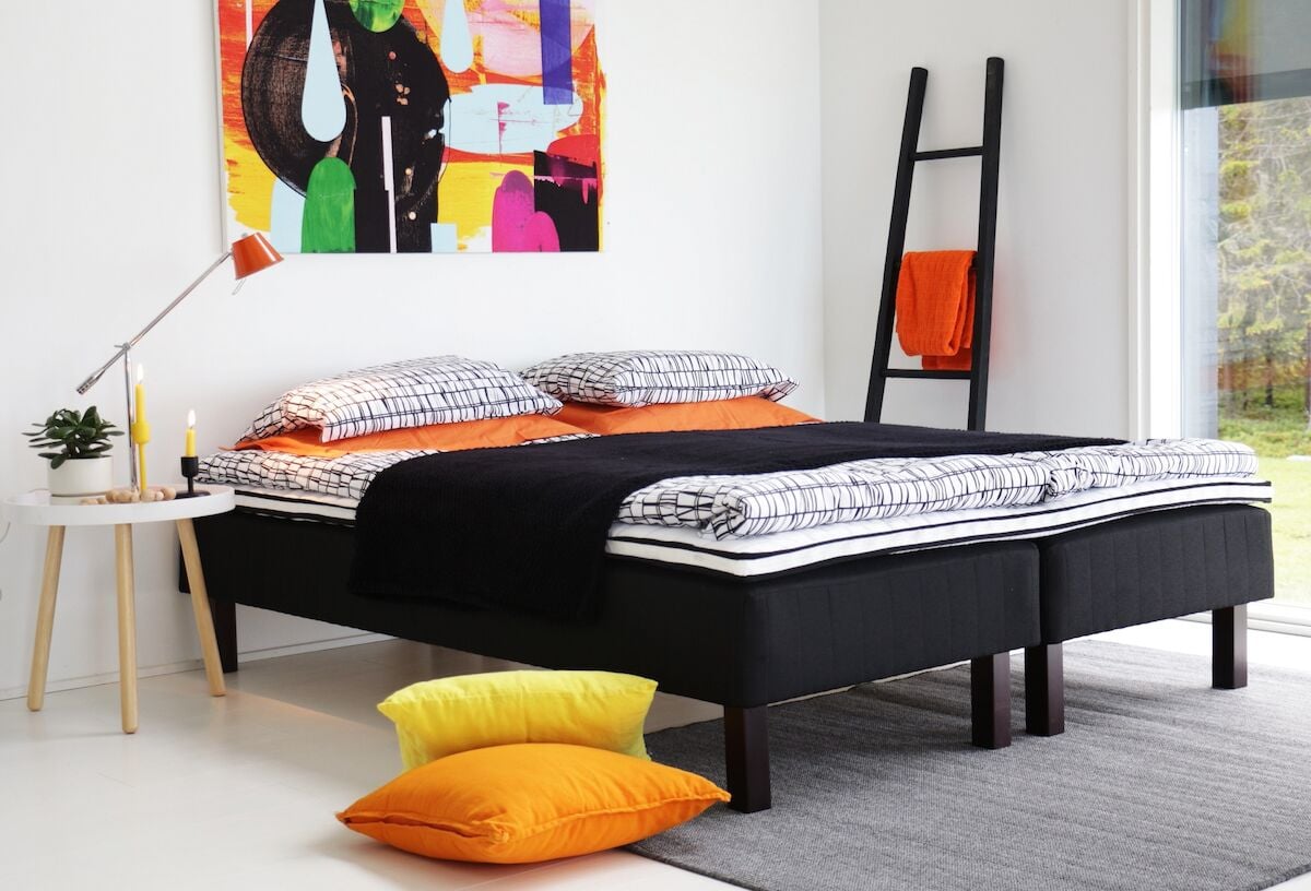 Lumi bonnell runkopatjapaketti 180x200 musta Bianca, wenge jalat, lumi petauspat